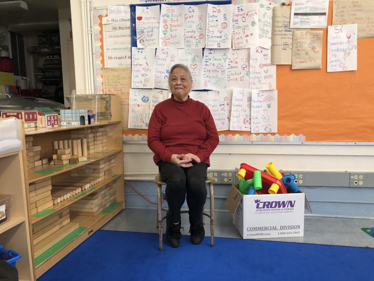 Carol Chou in the classroom at the Spring Valley Elementary School . (Photo by Robin Evans)