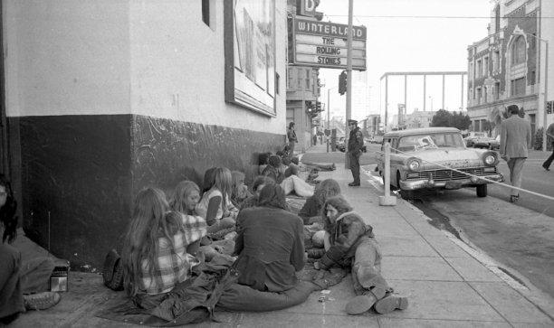 Lined up for Winterland, 1970. Photo courtesy Dave Randolph, The Chronicle 1970