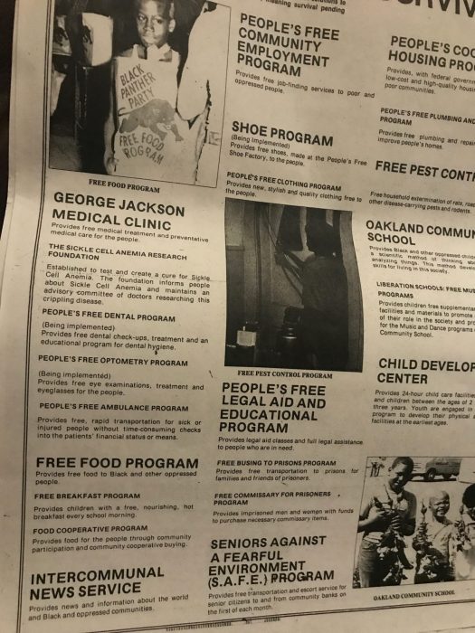A Panther flier lists all its free community programs.