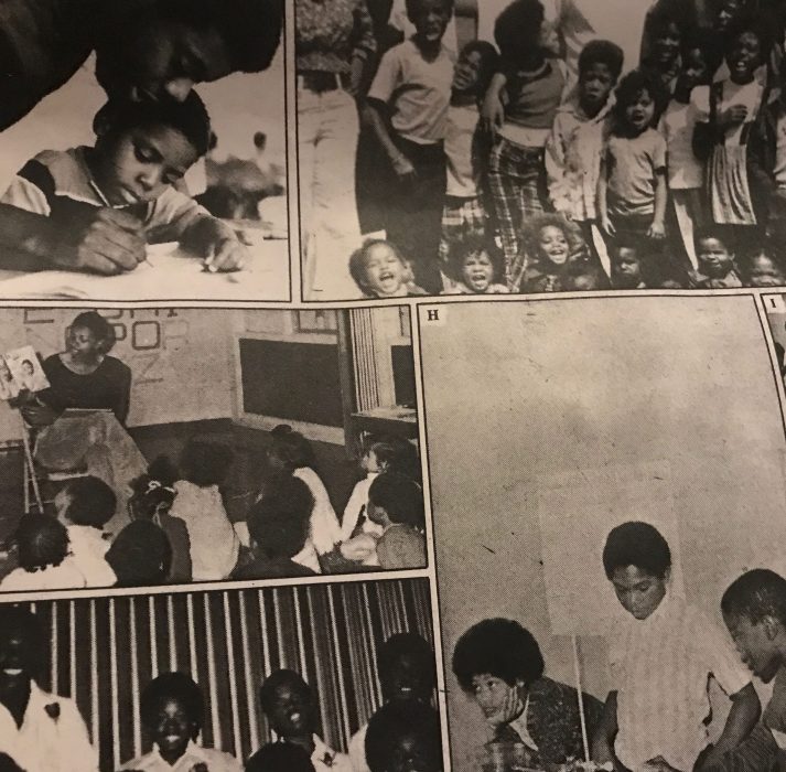 Photos of some of the Black Panther programs for children.
