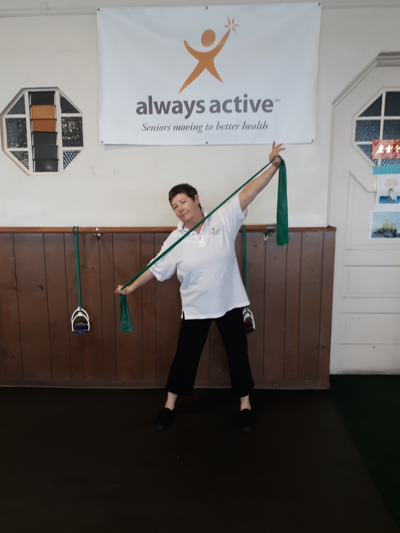 Getting seniors to exercise is final and favorite of her many careers, from Levi's to KRON's Bay TV newsroom