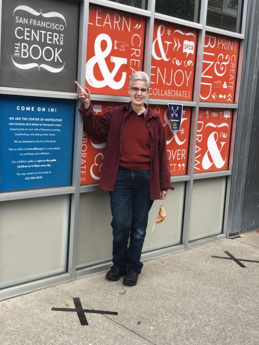 Leigh McLellan at the San Francisco Center for the Book, where she taught until the pandemic closed classes. (Photo by Robin Evans)