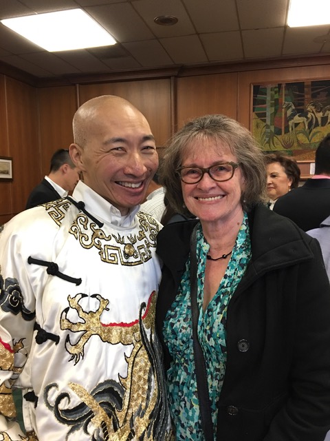 With friend and SFUSD Educator Victor Tam at the 50th Anniversary Dinner of The Association of Chinese Teachers in 2019.