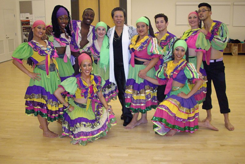 Watson with the members of her dance troupe, the Alafia Dance Ensemble.