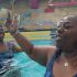 Aqua aerobics instructor gathers devoted congregation with Motown and gospel music, party mood and empathy for the water timid
