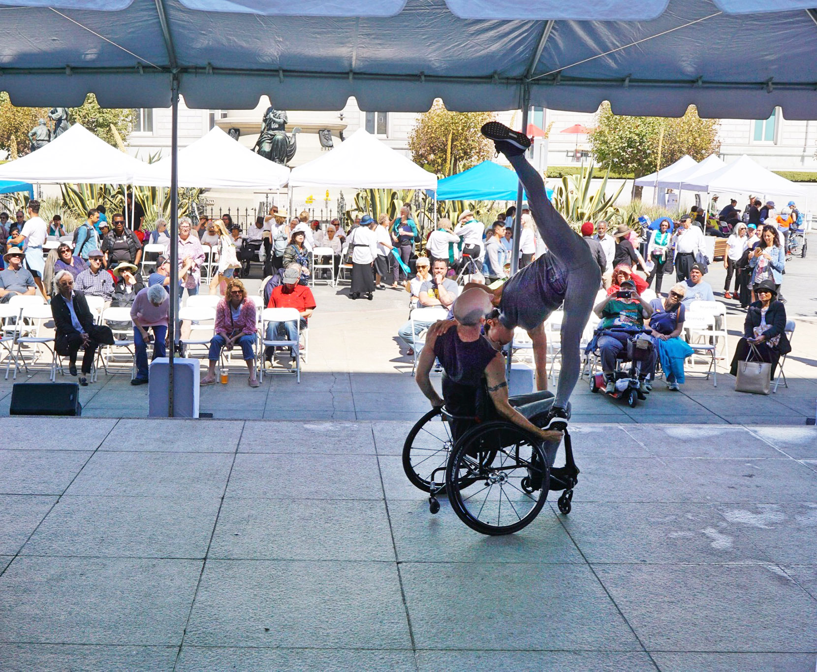 Marc Brew and Yuko Monden Juma of the AXIS Dance Company. Photo by Young Chau. 
