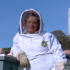 Terry Oxford in her bee-tending gear.